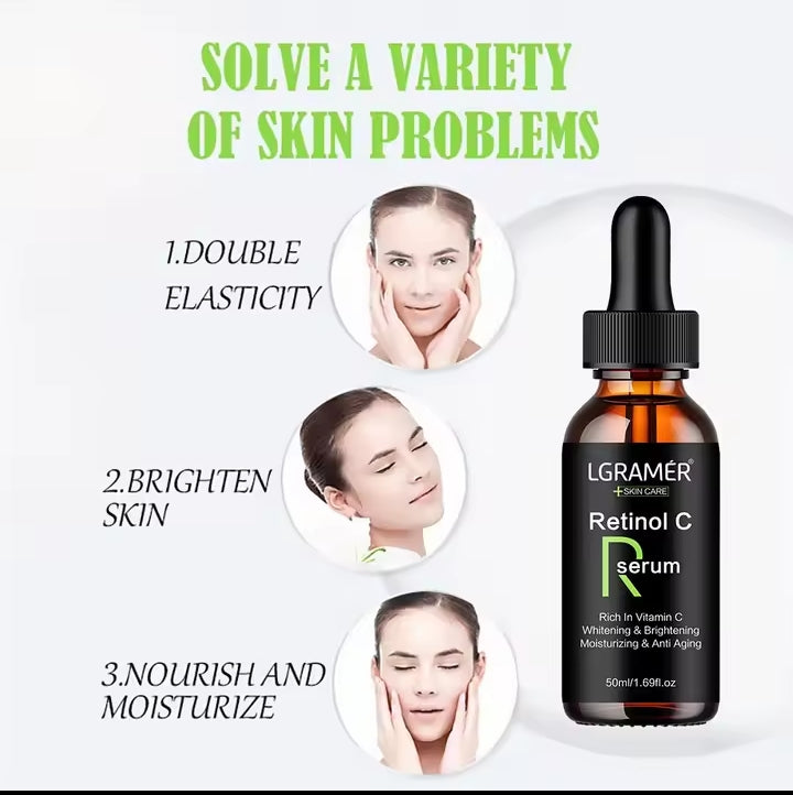 Sérum Visage Rétinol Anti-Âge – Élimine les Taches, Réduit les Pores, Hydrate & Raffermit la Peau